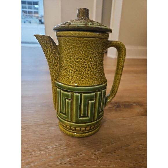 Vintage Royal Sealy Made in Japan‎ Green Tea Pot Greek Key Mid Century - Picture 5 of 6